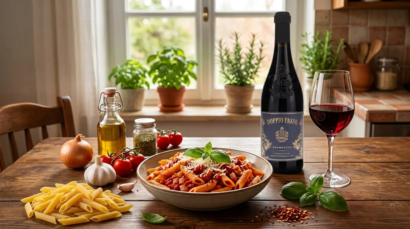 Pasta und Primitivo