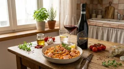 Penne Aurora mit Lachs